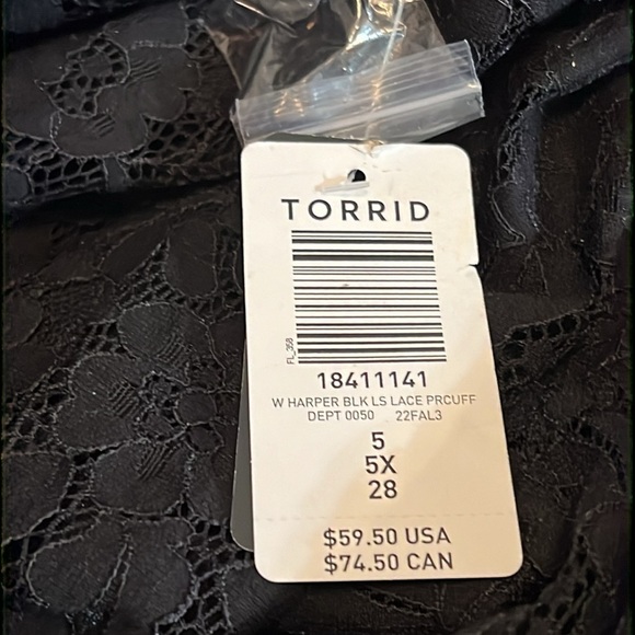 Torrid Harper Lace Pullover Long Sleeve Blouse Size 5x - Picture 8 of 8